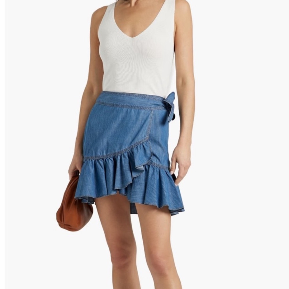 Veronica Beard Memphis Denim Wrap Skirt